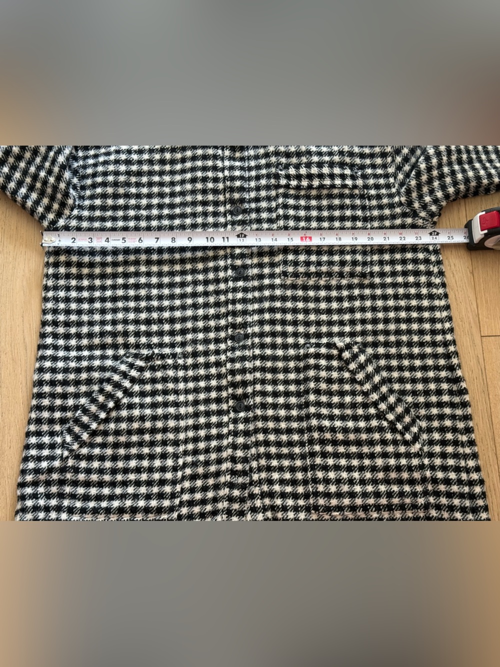 Free People We The Free Houndstooth Longline Shacket Jacket L NWT - Picture 9 of 10